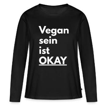 Dicton pour le mode de vie végétalien - T-shirt manches longues Premium bio Femme - noir - Devant - Julia (174cm)