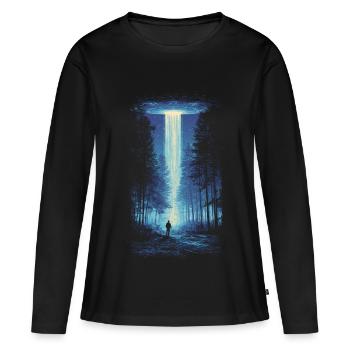 Rencontre UAP - T-shirt manches longues Premium bio Femme - noir - Devant - Julia (174cm)