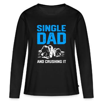 Père célibataire Père célibataire Parent célibataire - T-shirt manches longues Premium bio Femme - noir - Devant - Julia (174cm)