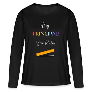 Schulleiter Schulleitung Schule Rektor Direktor - Frauen Premium Bio Langarmshirt - Schwarz - Vorne - Julia (174cm)