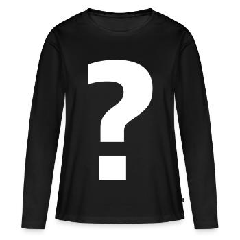 Point d’interrogation | curiosité élégante - T-shirt manches longues Premium bio Femme - noir - Devant - Julia (174cm)