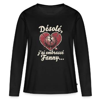 Pétanque Boule Lustig Fanny Spruch Frankreich - Frauen Premium Bio Langarmshirt - Schwarz - Vorne - Julia (174cm)