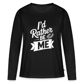 Je préfère être moi-même - T-shirt manches longues Premium bio Femme - noir - Devant - Julia (174cm)