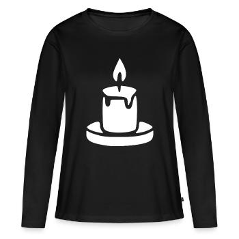 Cadeau de méditation à la bougie - T-shirt manches longues Premium bio Femme - noir - Devant - Julia (174cm)