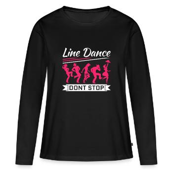 Linedance - Frauen Premium Bio Langarmshirt - Schwarz - Vorne - Julia (174cm)