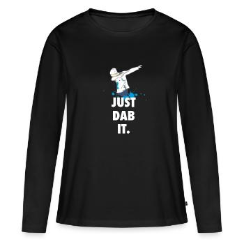 tamponnez juste tamponner touchdown panda fun humour grossier - T-shirt manches longues Premium bio Femme - noir - Devant - Julia (174cm)