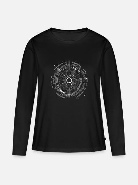 computer Platine Core cpu pc code Programm Nerd lo - Frauen Premium Bio Langarmshirt - Schwarz