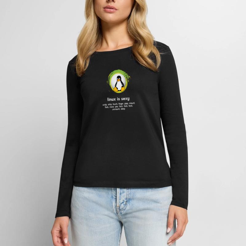 Computer System Penguin Nerd pc inside code admin Women's Premium Organic Long Sleeve Shirt