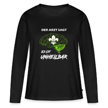scout - T-shirt manches longues Premium bio Femme - noir - Devant - Julia (174cm)