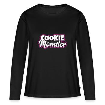 Cookie Momster - Gift for Mom Cookies - Women's Premium Organic Long Sleeve Shirt - black - Front - Julia (174cm)