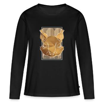Écureuil, forêt, noix, cadeau, enfants, désert - T-shirt manches longues Premium bio Femme - noir - Devant - Julia (174cm)