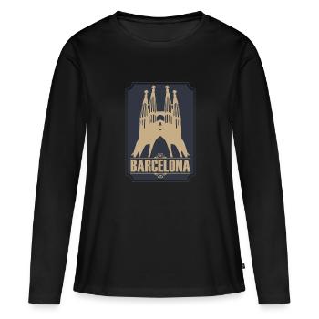 Silhouette Barcelona holiday church gift sea - Women's Premium Organic Long Sleeve Shirt - black - Front - Julia (174cm)