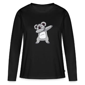 Dabbing dab koala bear dab cadeau anniversaire - T-shirt manches longues Premium bio Femme - noir - Devant - Julia (174cm)