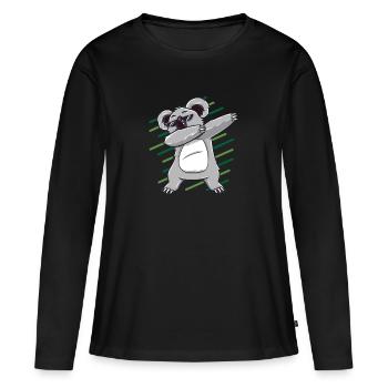 Dabbing dab koala bear dab cadeau anniversaire - T-shirt manches longues Premium bio Femme - noir - Devant - Julia (174cm)