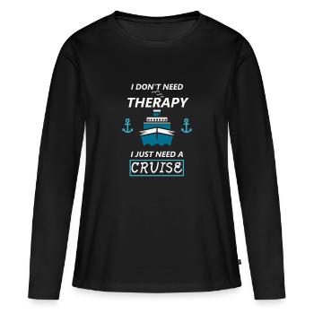 Croisière bateau de croisière thérapie disant drôle - T-shirt manches longues Premium bio Femme - noir - Devant - Julia (174cm)