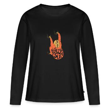 Paresse lente mais sûre - T-shirt manches longues Premium bio Femme - noir - Devant - Julia (174cm)