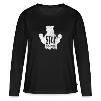 Protection du climat Changement climatique Ours polaire Cadeau CO2 Climat - T-shirt manches longues Premium bio Femme - noir - Devant - Julia (174cm)