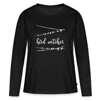 Observation des oiseaux - Observation des oiseaux - Oiseaux - Observation des oiseaux - T-shirt manches longues Premium bio Femme - noir - Devant - Julia (174cm)
