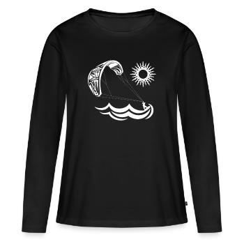 Kitesurf - Kitesurf - Kitesurf - Cadeau - T-shirt manches longues Premium bio Femme - noir - Devant - Julia (174cm)