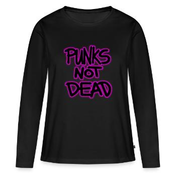 punks not dead - Women's Premium Organic Long Sleeve Shirt - black - Front - Julia (174cm)