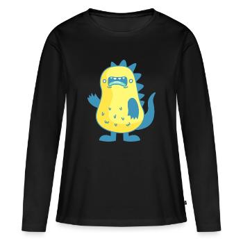monstre - T-shirt manches longues Premium bio Femme - noir - Devant - Julia (174cm)