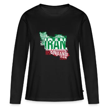 Iran Coupe du Monde Persique Soccer Soccer - T-shirt manches longues Premium bio Femme - noir - Devant - Julia (174cm)