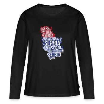 Serbie Serbie Serbie  - T-shirt manches longues Premium bio Femme - noir - Devant - Julia (174cm)