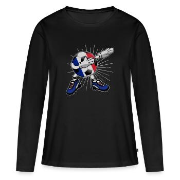 Football Dabbing France Équipe France Coupe du Monde - T-shirt manches longues Premium bio Femme - noir - Devant - Julia (174cm)