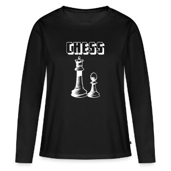 Echecs - Echecs - Echecs - Jeu - T-shirt manches longues Premium bio Femme - noir - Devant - Julia (174cm)