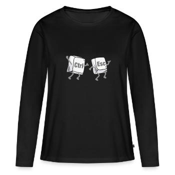 Ctrl Esc Clavier - T-shirt manches longues Premium bio Femme - noir - Devant - Julia (174cm)