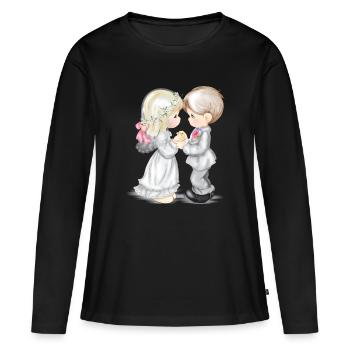 Ehe - Frauen Premium Bio Langarmshirt - Schwarz - Vorne - Julia (174cm)