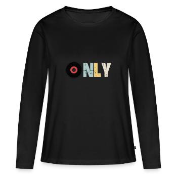 Vinyl only - Women's Premium Organic Long Sleeve Shirt - black - Front - Julia (174cm)
