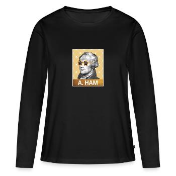 Alexander Hamilton - T-shirt manches longues Premium bio Femme - noir - Devant - Julia (174cm)