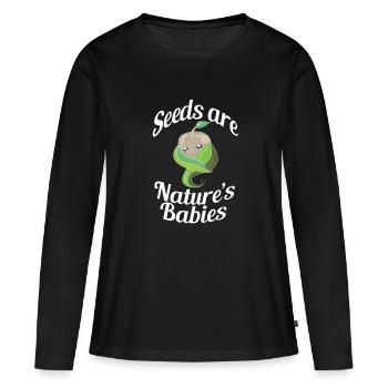 Natur Erde Klima Bäume Leben Baum Mutter Erde lebe - Frauen Premium Bio Langarmshirt - Schwarz - Vorne - Julia (174cm)