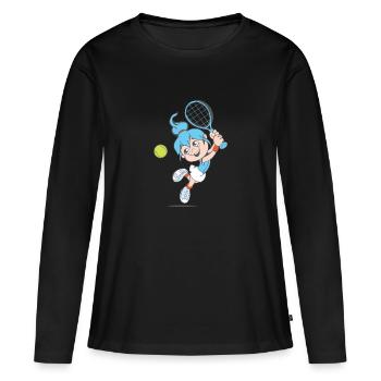 tennis girl tennis fille court de tennis cadeau - T-shirt manches longues Premium bio Femme - noir - Devant - Julia (174cm)