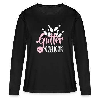 bowling - T-shirt manches longues Premium bio Femme - noir - Devant - Julia (174cm)