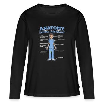 Assistant Dentaire Assistant Dentaire Profession Cadeau - T-shirt manches longues Premium bio Femme - noir - Devant - Julia (174cm)