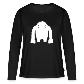 monstre - T-shirt manches longues Premium bio Femme - noir - Devant - Julia (174cm)