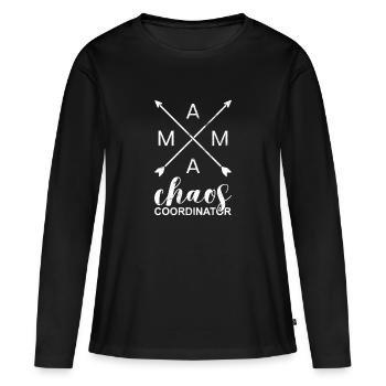 Funny Mother's Day Gift Mama Chaos Coordinator - Women's Premium Organic Long Sleeve Shirt - black - Front - Julia (174cm)