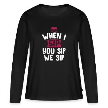 drinking - Women's Premium Organic Long Sleeve Shirt - black - Front - Julia (174cm)