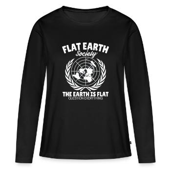 Terre plate Astrologie Terre plate Terre - T-shirt manches longues Premium bio Femme - noir - Devant - Julia (174cm)