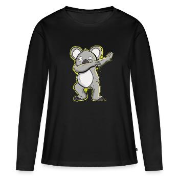 Danse Koala Ours - T-shirt manches longues Premium bio Femme - noir - Devant - Julia (174cm)