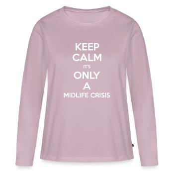 Crise de la quarantaine - T-shirt manches longues Premium bio Femme - rose poudré - Devant - Julia (174cm)