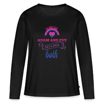 T-shirt bisexuel - bisexuel - bi - LGBT - CSD - T-shirt manches longues Premium bio Femme - noir - Devant - Julia (174cm)