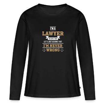 Lawyer attorney court law justice gift - Women's Premium Organic Long Sleeve Shirt - black - Front - Julia (174cm)