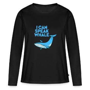 Baleine - parler - animal - créatures de la mer - cadeau - T-shirt manches longues Premium bio Femme - noir - Devant - Julia (174cm)