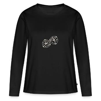 Poker - Würfel - Casino - Glück - Vegas - Frauen Premium Bio Langarmshirt - Schwarz - Vorne - Julia (174cm)