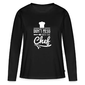 Chef Chef Chef Chef cuisine - T-shirt manches longues Premium bio Femme - noir - Devant - Julia (174cm)