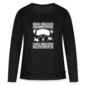 Filles cool sauter tout seul - Cadeau - T-shirt manches longues Premium bio Femme - noir - Devant - Julia (174cm)
