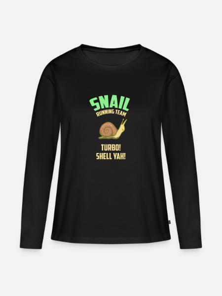 Snail Running Team - Schnecke - Geschenk - Frauen Premium Bio Langarmshirt - Schwarz